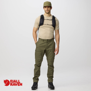 FJALL RAVEN-12200222-ABISKO HYBRID TRAIL ZIP OFF TROUSERS-PANTALON DE RANDONNÉE-HOMME-625 LAUREL-VERT