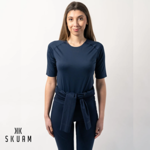 SKUAM-SK1-TEE SHIRT REFINE-FEMME-BLEU