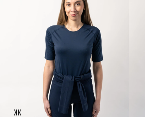 SKUAM-SK1-TEE SHIRT REFINE-FEMME-BLEU